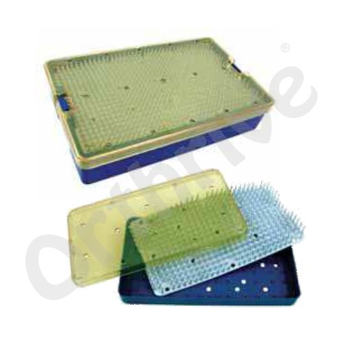 STERILIZATION CONTAINER, PLASTIC WITH SILICONE MAT